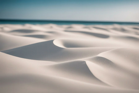 White sand dunes on the beach. Beautiful seascape.の素材