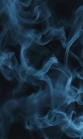A Mesmerizing Blue Smoke on a Black Canvasの素材