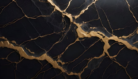Marble patterned background for design. Abstract natural marble black and gold.の素材