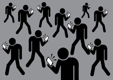 cellphone addictionのイラスト素材