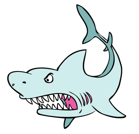 A shark cartoon.のイラスト素材