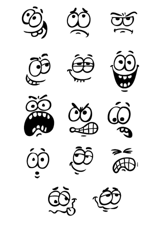 Cartoon eyes emoticons symbolsのイラスト素材