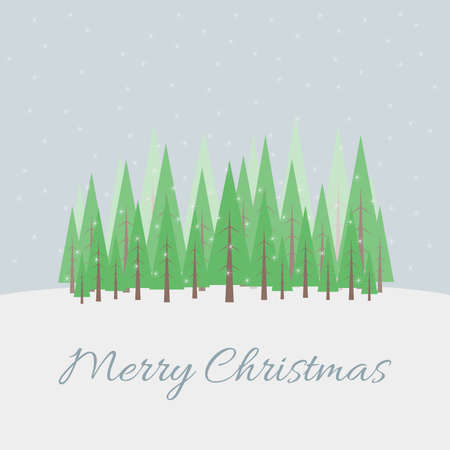 Winter forest during Christmasのイラスト素材