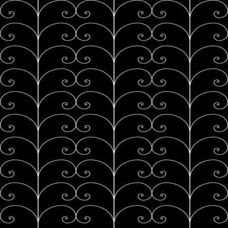 Abstract seamless geometric pattern. Vector black background.