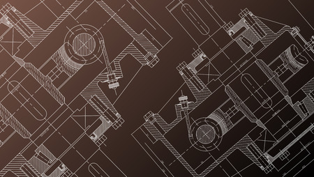 Mechanical Engineering drawing. Engineering Drawing Background. Vector Illustration.のイラスト素材