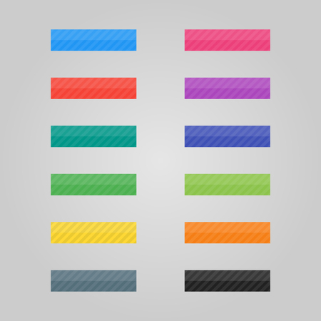Set of colored Buttons. Web elements. Vector.のイラスト素材