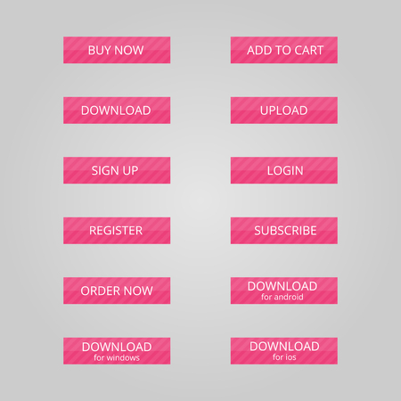 Set of colored Buttons. Web elements. Vector.のイラスト素材