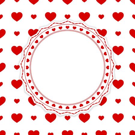 Happy Valentine's Day Greeting Card with hearts.のイラスト素材