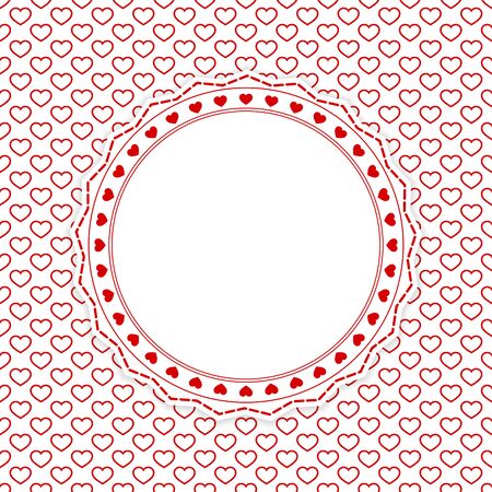 Happy Valentine's Day Greeting Card with hearts.のイラスト素材