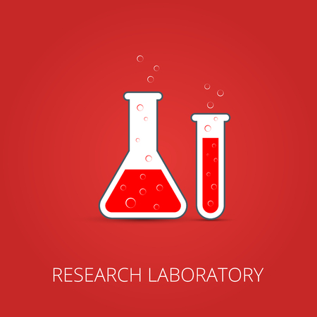 Ð¡hemistry icon. Vector illustration of icon beaker. Colored liquid.のイラスト素材