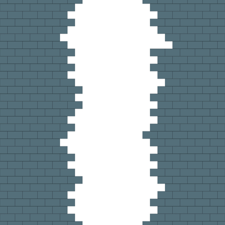 Broken brick wall with place for text. Vector illustration.のイラスト素材