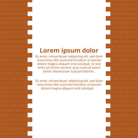 Broken brick wall with place for text. Vector illustration.のイラスト素材