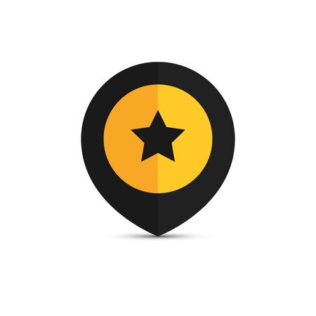 Map pointer with star sign. Vector illustrationのイラスト素材