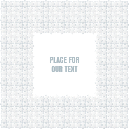 Set of white puzzle pieces. The concept of infographics with space for text. Vector illustration.のイラスト素材