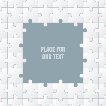 Set of white puzzle pieces. The concept of infographics with space for text. Vector illustration.のイラスト素材