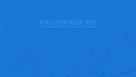 Abstract blue background. Circles with shadow and place for text. Vector illustration.のイラスト素材