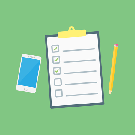 Claim form. Flat style isolated on a green background. Vector illustration.のイラスト素材