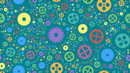 Geometrical engineering seamless pattern. Abstract gears background. Vector illustration.のイラスト素材