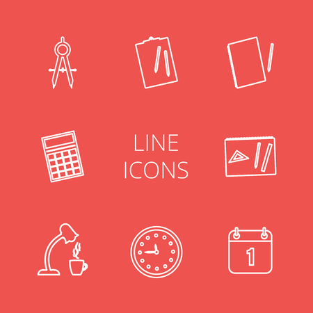 Set of linear icons. Education, science and engineering. Vector illustration.のイラスト素材