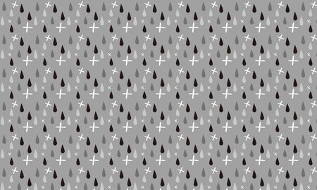 Nordic Pattern "Monotone Water Droplet pattern"のイラスト素材
