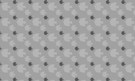 Nordic Pattern "Monotone Bird Pattern"のイラスト素材