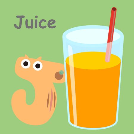 Alphabet Card Juiceのイラスト素材