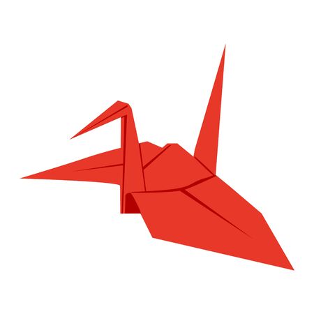 Japanese lucky charm card.  This is a paper crane.のイラスト素材