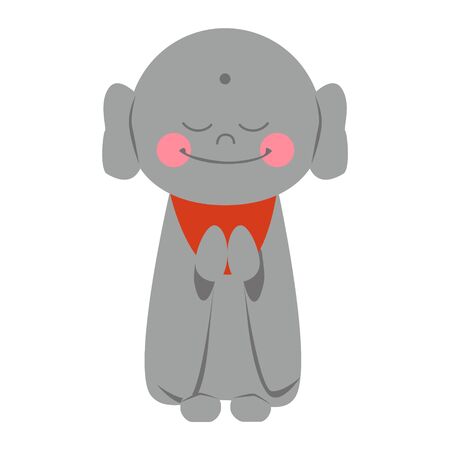 Japanese lucky charm card.  This is a jizo.のイラスト素材