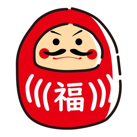 Japanese lucky charm card.  This is a dharma.のイラスト素材