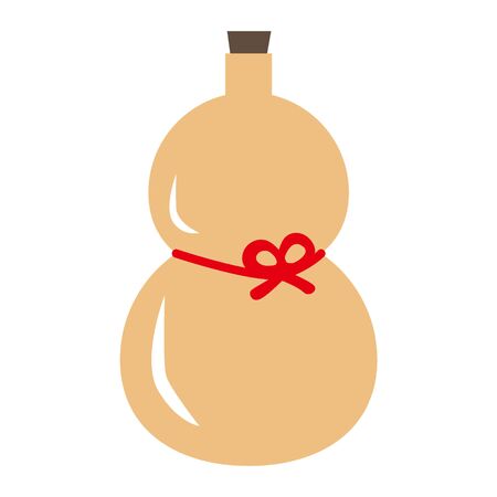 Japanese lucky charm card.  This is a gourd.のイラスト素材