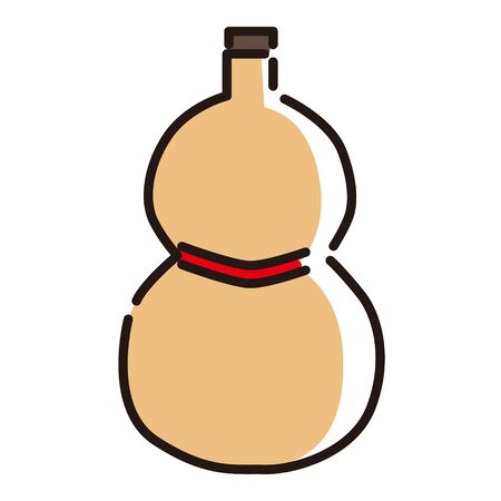 Japanese lucky charm card.  This is a gourd.のイラスト素材