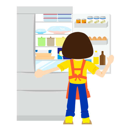 A girl who does housework.のイラスト素材