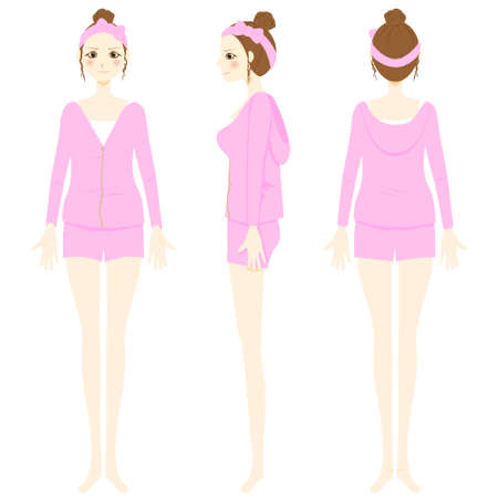 The girl  in a loungewear.のイラスト素材