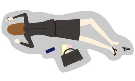 Business woman have stress and fall down to because work hardのイラスト素材