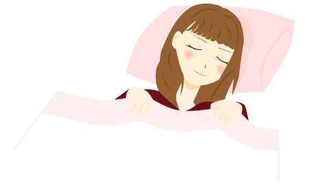 Beautiful young woman is sleeping.のイラスト素材