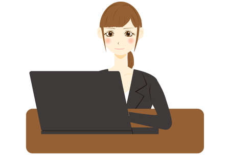 women using personal computer. vector illustrationのイラスト素材