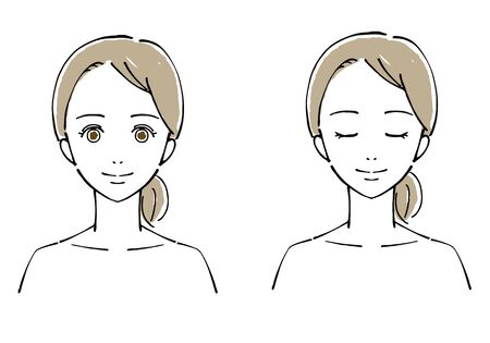 Illustration of Women's Faces, Beauty Concernsのイラスト素材