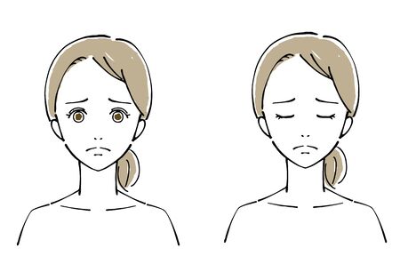 Illustration of Women's Faces, Beauty Concernsのイラスト素材