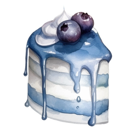 Cake Illustration. Isolated Watercolor Illustrationof Colorful and Delicious Dessertのイラスト素材