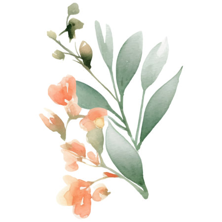 Watercolor hand painted flower illustration. Floral decoration elements isolated on white backgroundのイラスト素材