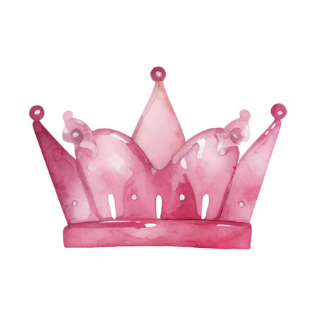Watercolor princess crown. Hand drawn vector illustration isolated on white backgroundのイラスト素材