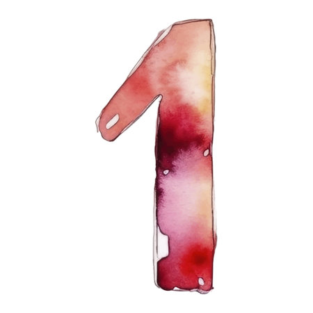 Colorful watercolor numbers. Vector illustration isolated on white backgroundのイラスト素材
