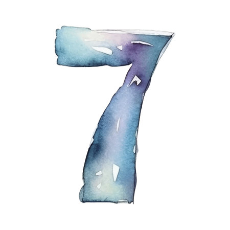 Colorful watercolor numbers. Vector illustration isolated on white backgroundのイラスト素材