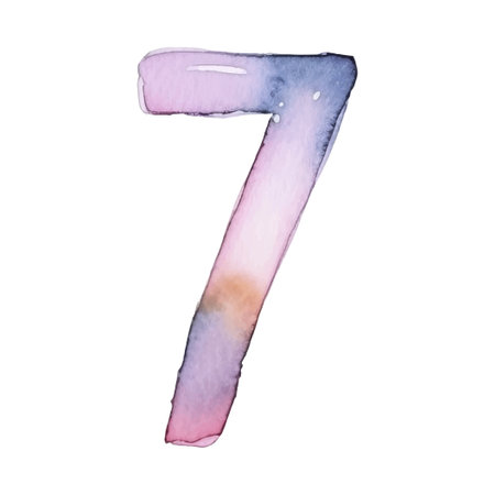 Colorful watercolor numbers. Vector illustration isolated on white backgroundのイラスト素材