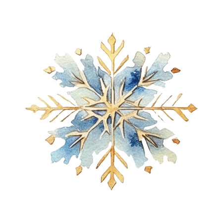 Watercolor christmas snowflake illustrationのイラスト素材