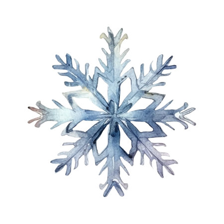 Watercolor christmas snowflake illustrationのイラスト素材
