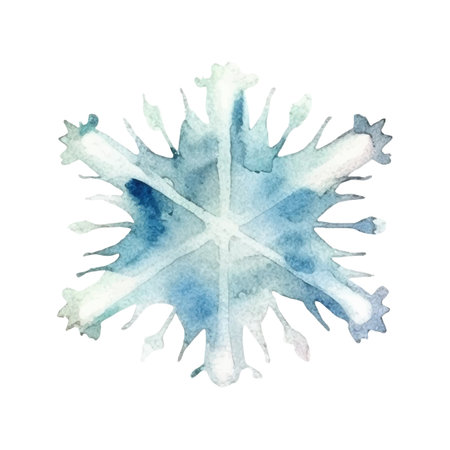 Watercolor Snowflake Illustrationのイラスト素材