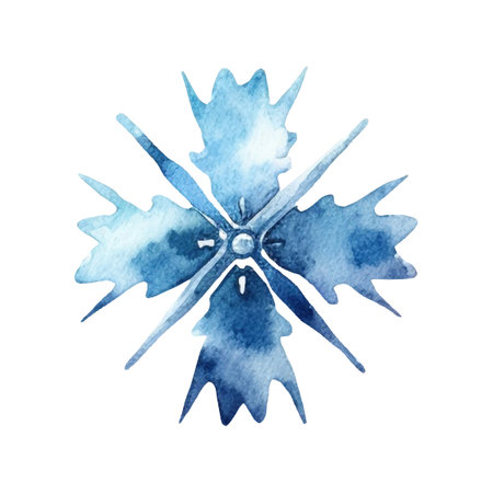 Watercolor Snowflake Illustrationのイラスト素材
