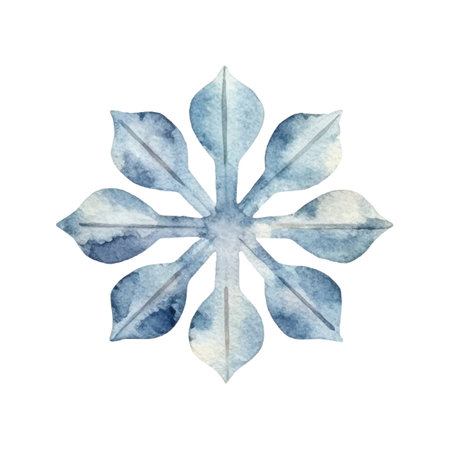 Watercolor Snowflake Illustrationのイラスト素材