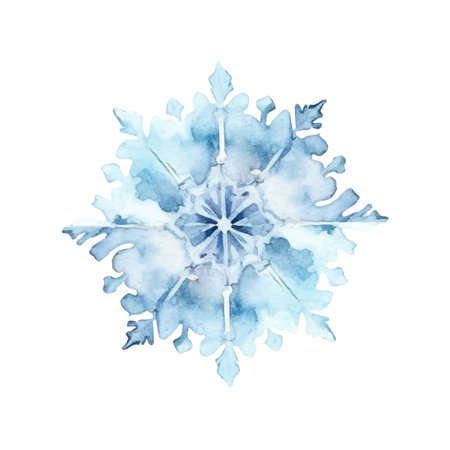 Watercolor Snowflake Illustrationのイラスト素材